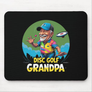 Disc Golf Opa – Grüne Dge Cap-Wurf Retro Mousepad