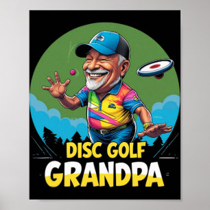 Disc Golf Opa – Grüne Dge Cap-Wurf Retro  Poster