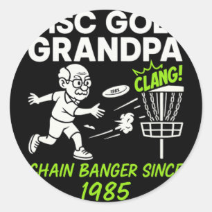 Disc Golf Opa-Kette Nger seit 1985 Tee  Runder Aufkleber