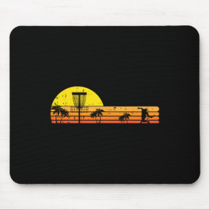 Disc Golf Palmen Retro Frisbee Frolf Sport Männer Mousepad