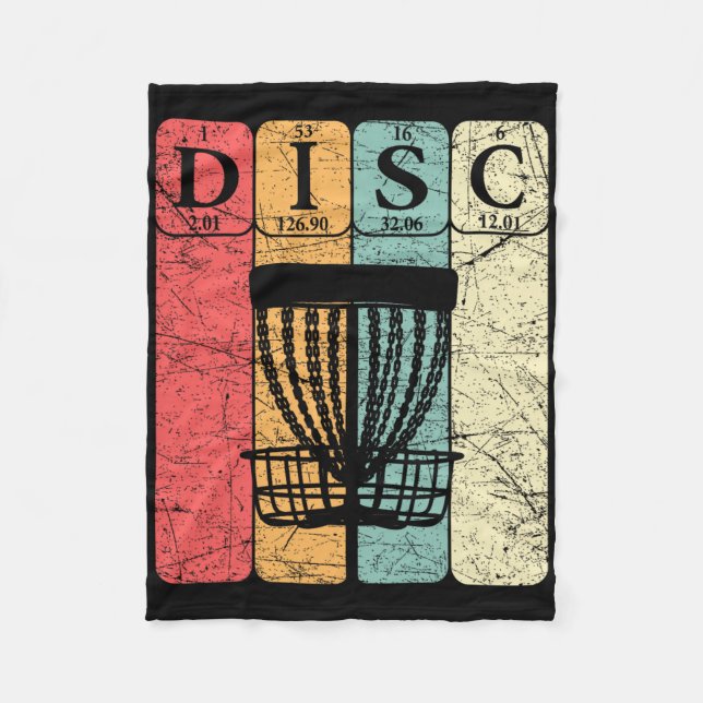 Disc Golf Periodensystem Elemente Frolf Spieler Vi Fleecedecke (Vorderseite)