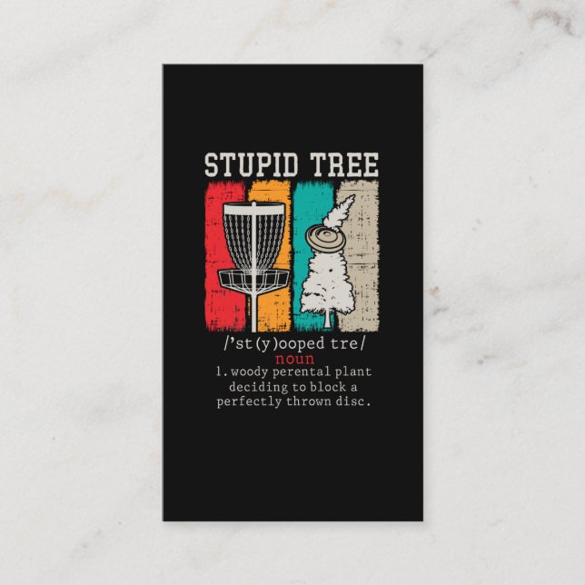 Disc Golf Player Frisbee Disk Golfing Definition Visitenkarte (Vorderseite)