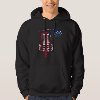 Disc Golf Player USA Flag Golfing Lover Golfer Spo Hoodie