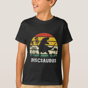 Disc Golf Retro Dinosaur Disc Golf Spieler Frolf F T-Shirt
