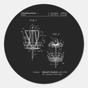 Disc Golf S für Männer Frauen - Disc Golf Patent Runder Aufkleber