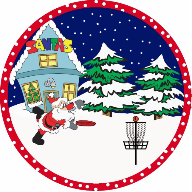 Disc-Golf-Sankt-Verzierung Fotoskulptur Ornament (Vorne)