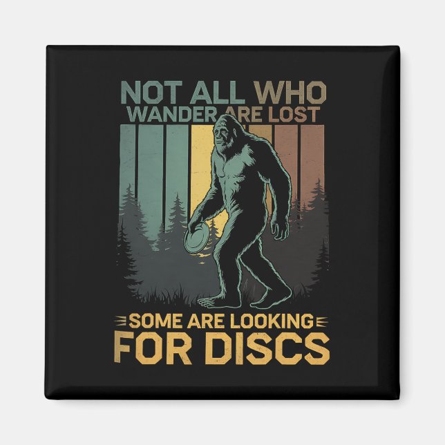 Disc Golf Sasquatch Bigfoot Disc Golfer Funny Disc Magnet (Vorne)