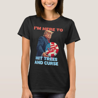 Disc Golf Shirt Lustig trifft Bäume und fluche Ret