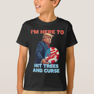 Disc Golf Shirt Lustig trifft Bäume und fluche Ret