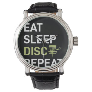 Disc Golf Spieler   Essen Schlaf Disc Golf Wiederh Armbanduhr