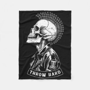 Disc-Golf-Spieler Punk Rock Totenkopf Mohawk Wirf Fleecedecke