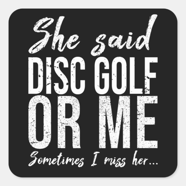 Disc Golf-Sport-Geschenk Quadratischer Aufkleber (Vorderseite)