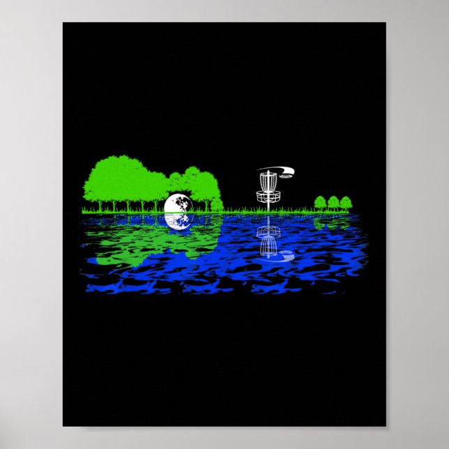 Disc Golf Sunset Gitarrist Player Golf G Poster (Vorne)