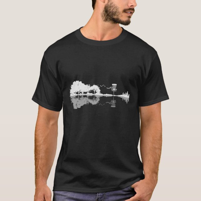 Disc Golf Sunset Gitarrist Player Golfspielen T-Shirt (Vorderseite)
