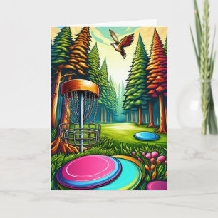 Disc-Golf Thema Glücklicher Vatertag  Karte