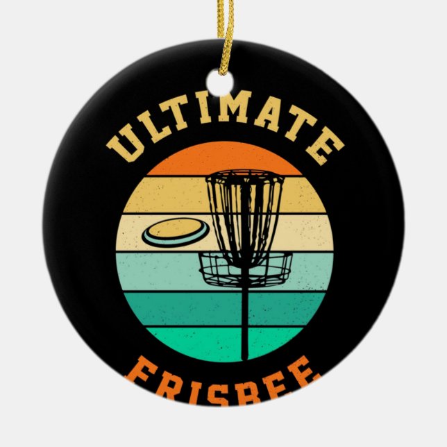 Disc Golf Ultimate Frisbee Keramik Ornament (Vorne)