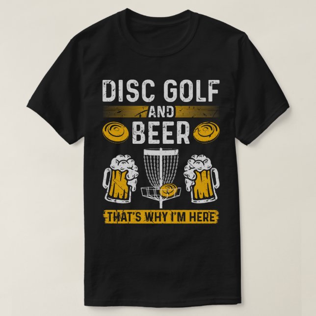 Disc Golf und Biere Funny Golf Disc T-Shirt (Design vorne)