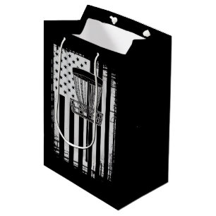 Disc Golf USA Flagge Golfer Golf Sportliebhaber Mittlere Geschenktüte
