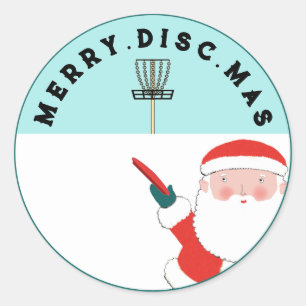 Disc Golf Weihnachtsfeiertag Runder Aufkleber