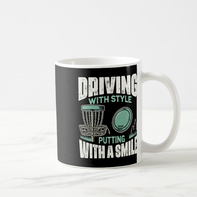 Disc-Golfer fährt mit Stil Disc Golf Kaffeetasse (Rechts)