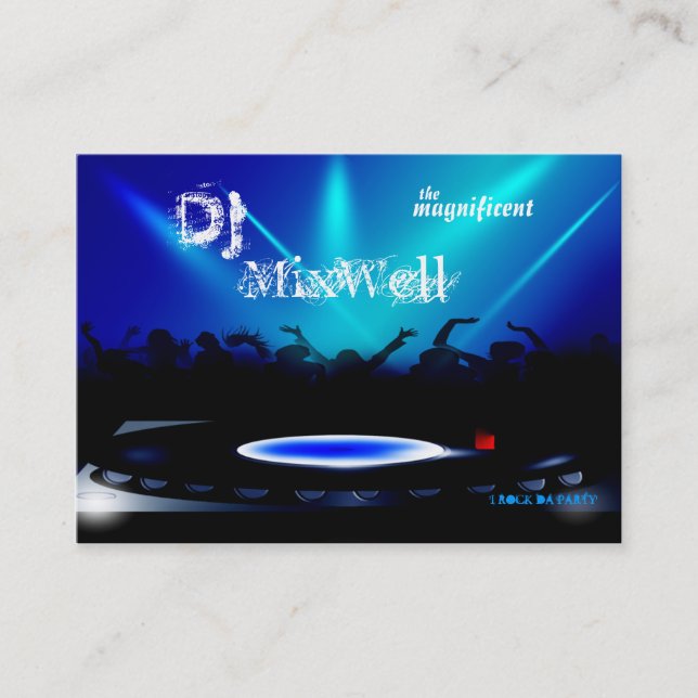 Disc-Jockey DJ-Party, das Geschäfts-Karte mit Visitenkarte (Vorderseite)