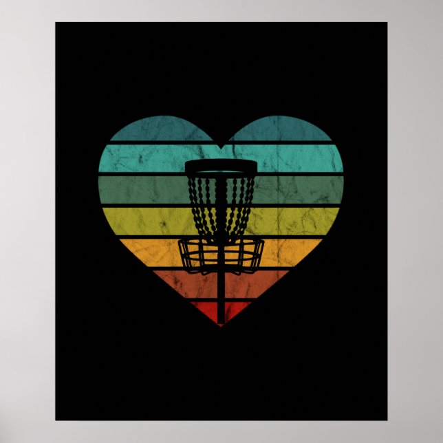 DiscGolf - Retro Vintager Zielkorb Poster (Vorne)
