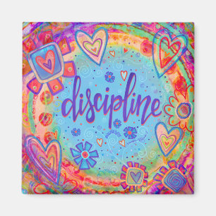 Discipline Colorful Inspirational Trendy Hearts Magnet