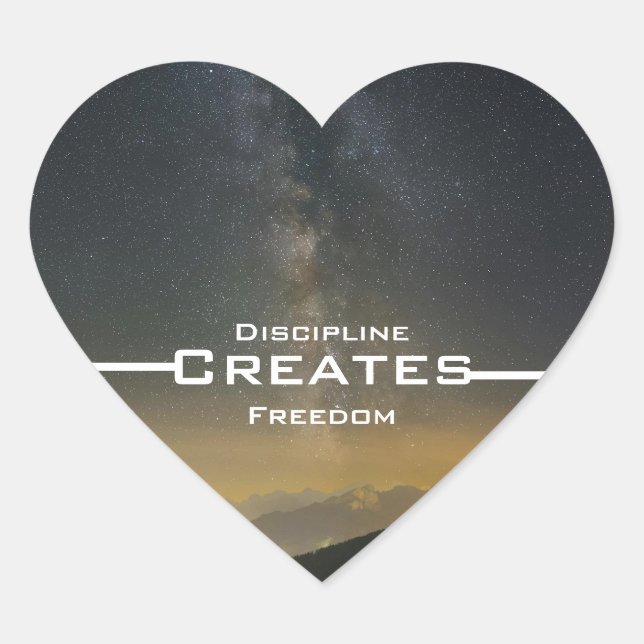 Discipline Creates Freedom Herz-Aufkleber (Vorderseite)