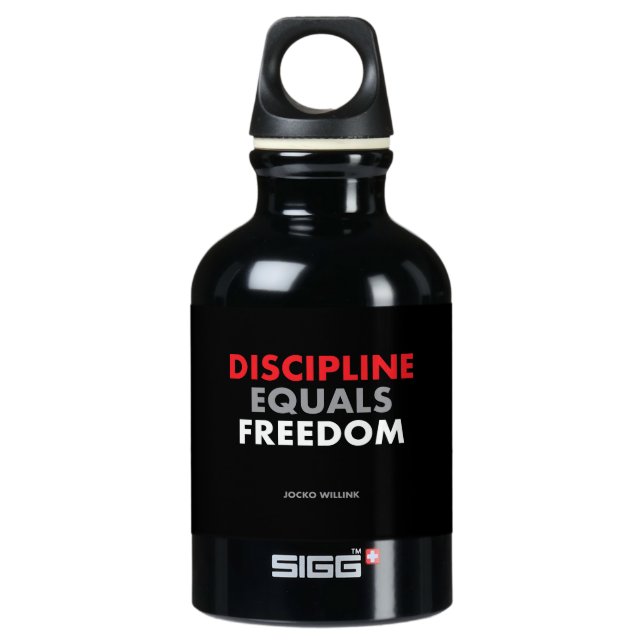 "Discipline Equals Freedom" Jocko Willink Aluminiumwasserflasche (Vorderseite)