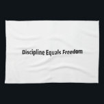 Discipline Equals Freedom Minimalist Typewriter  Geschirrtuch<br><div class="desc">Clean execution in every task. Premium cotton towel featuring high-contrast typewriter typography,  blending daily utility with a clean,  industrial aesthetic.</div>