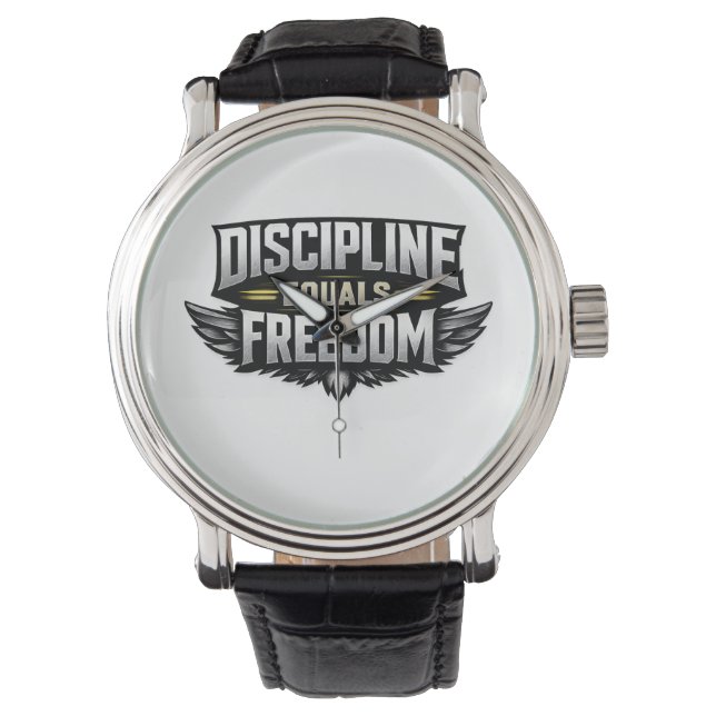 Discipline Equals Freedom – Motivational Design  Armbanduhr (Vorderseite)