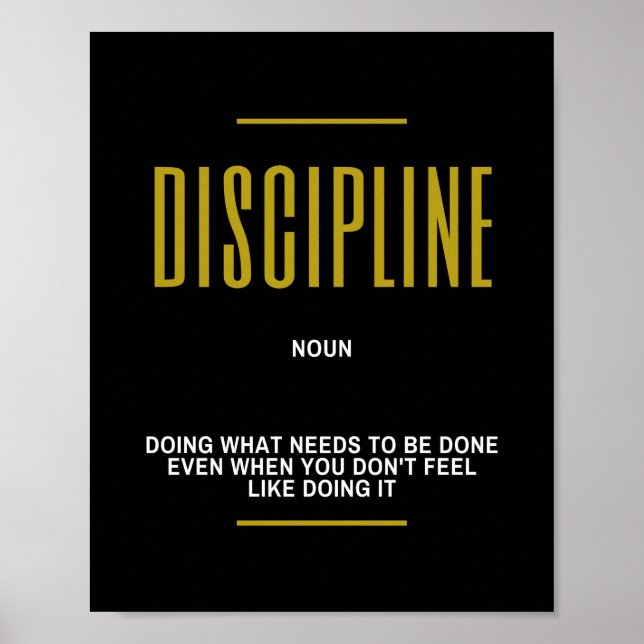 Discipline Inspirational Quote Poster (Vorne)