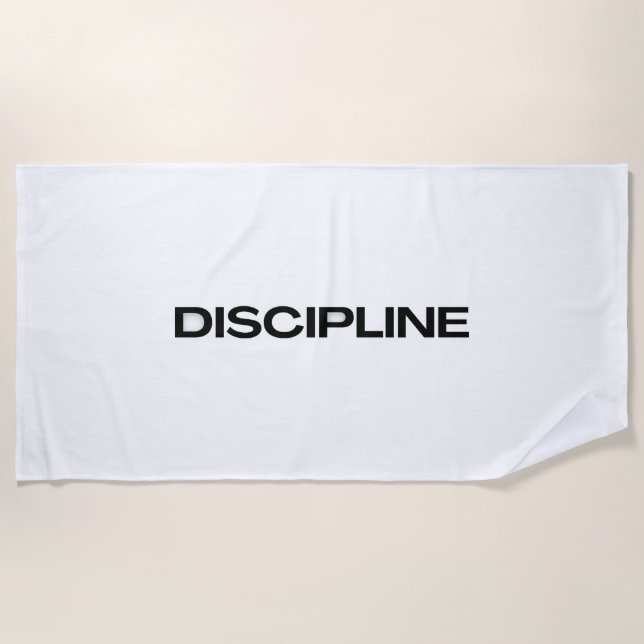 Discipline – Minimal Motivational Quote Strandtuch (Vorderseite)