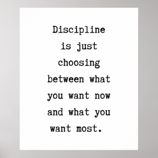 Discipline Quote Poster Wall Art Inspiration