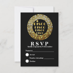 Disco 3.5" x 5" Response-Karte RSVP Karte