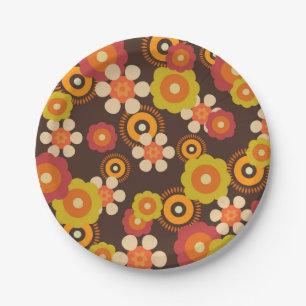 Disco 70er 60er Retro Blume Pop Kultur Pappteller