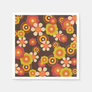Disco 70er 60er Retro Blume Pop Kultur Serviette