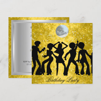 Disco 70's Geburtstagsparty Einladung