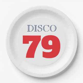 Disco 79 Pop Art Musik Unterhaltung Retro Pappteller