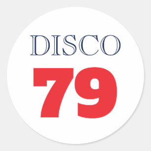 Disco 79 Pop Art Musik Unterhaltung Retro Runder Aufkleber