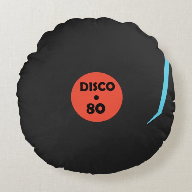 Disco 80 Dance Coussin rond - Noir (Devant)