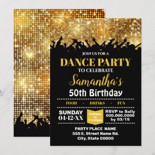 Disco-Abend-Geburtstag Tanz-Party Einladung
