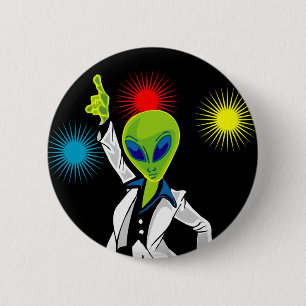 Disco-alien Button