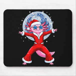 Disco Axolotl Weihnachtsmann-Anzug Lustiger Feiert Mousepad