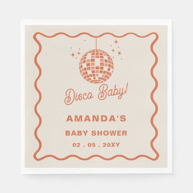 Disco Baby Retro Groovy Disco Kinderdusche Serviette (Vorderseite)