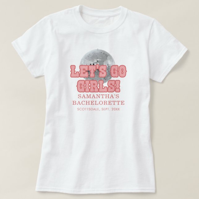 Disco Bachelorette Party Retro Matching Custom T-Shirt (Design vorne)