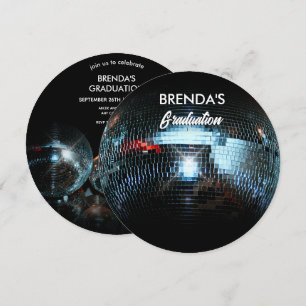 Disco Ball Abschluss Einladung