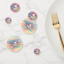 Disco Ball Baby Dusche Groovy Pastel Rainbow Konfetti
