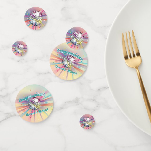 Disco Ball Baby Dusche Groovy Pastel Rainbow Konfetti (Gruppe)