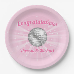 Disco Ball Baby Dusche Groovy Pink Girl Pappteller
